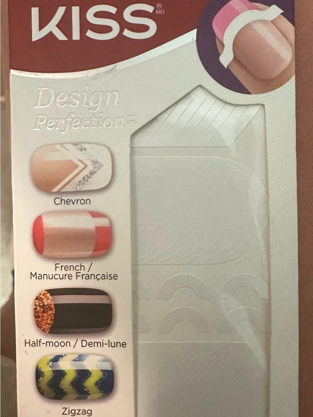 Kiss Nail Art Guides White Sticker Accents